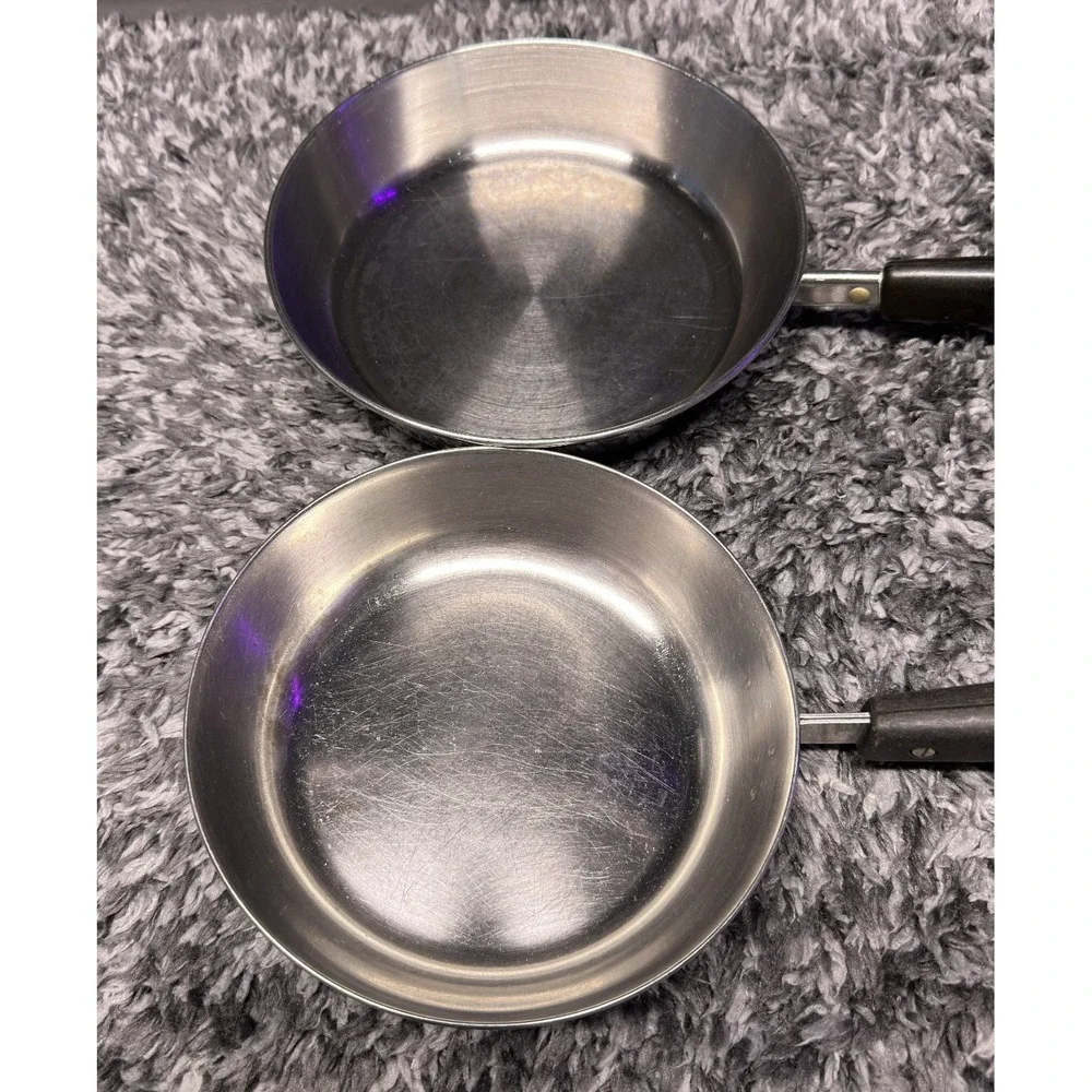 Revere Ware Skillet Pan Lot of 2 Stainless Steel Copper Clad 7